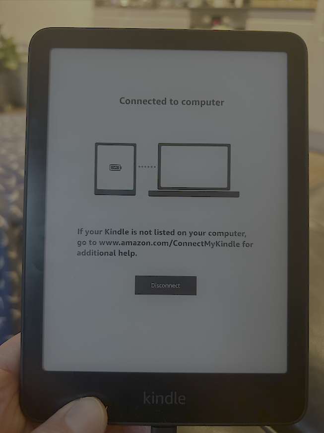 Photo of kindle file transfer screen