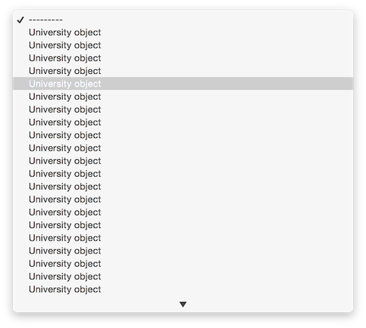 University drop-down